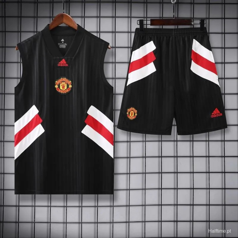 23-24 Manchester United Black Remake Icon Vest Jersey+Shorts