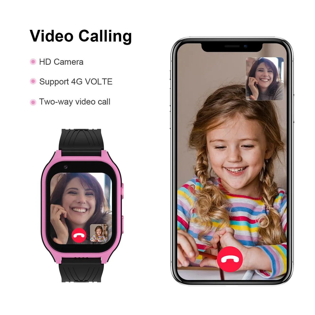 4G Kid Smartwatch GPS Video Call 1.83inch Screen With Camera SOS Function Color Green With Night Light