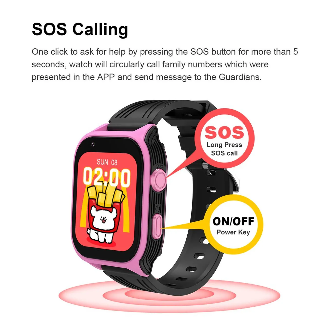 4G Kid Smartwatch GPS Video Call 1.83inch Screen With Camera SOS Function Color Green With Night Light