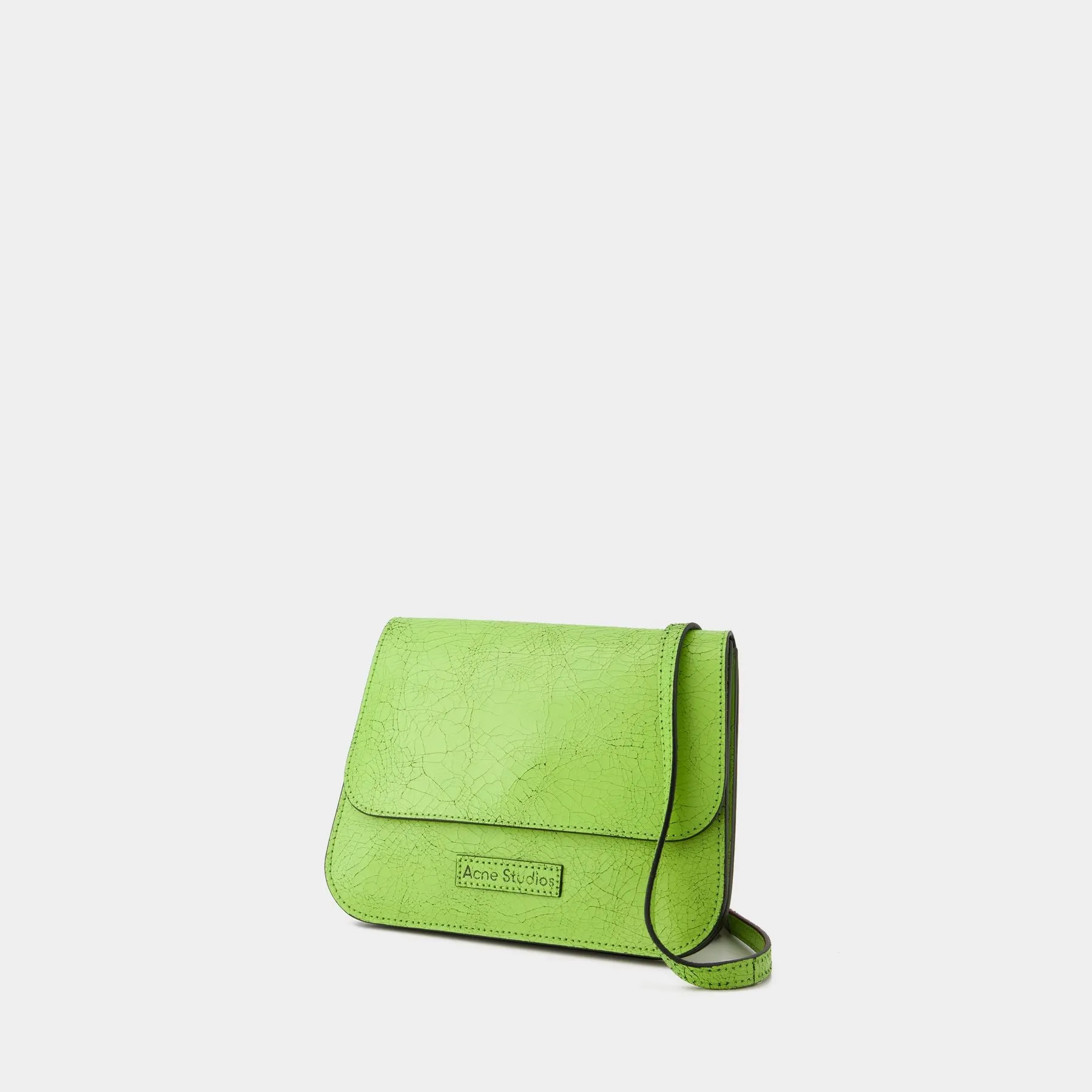 Acne Studios  Platt Crackle Crossbody Bag - Acne Studios - Leather - Lime Green