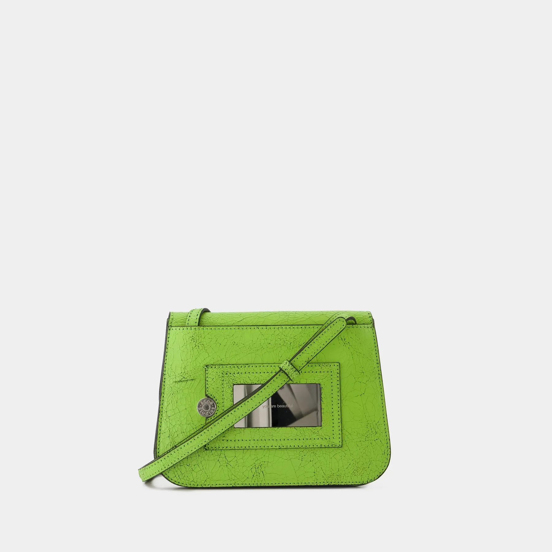 Acne Studios  Platt Crackle Crossbody Bag - Acne Studios - Leather - Lime Green