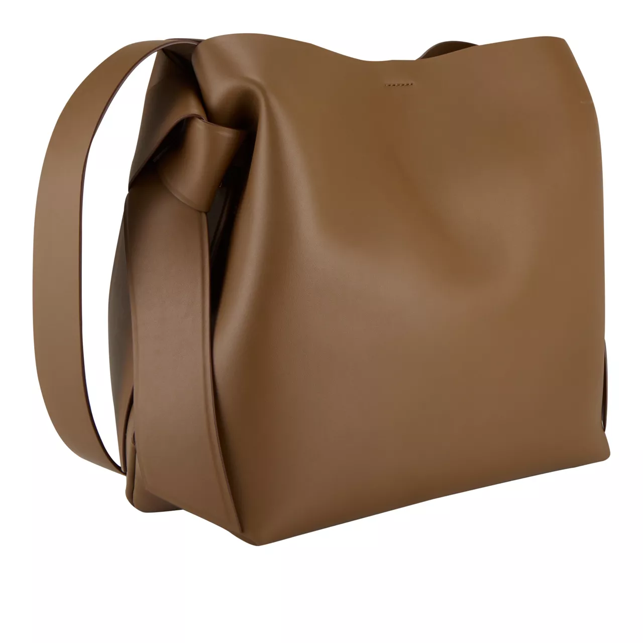 ACNE STUDIOS The Sustainable Edit Musubi Midi Leather Shoulder Bag - Camel Brown