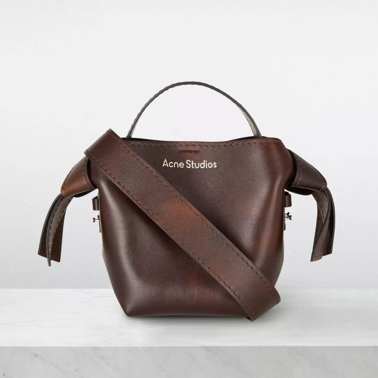 ACNE STUDIOS The Sustainable Edit Musubi Mini Shoulder Bag - Dark Brown