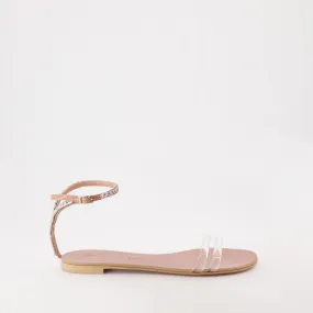 Agathe Plexi Leather Sandals