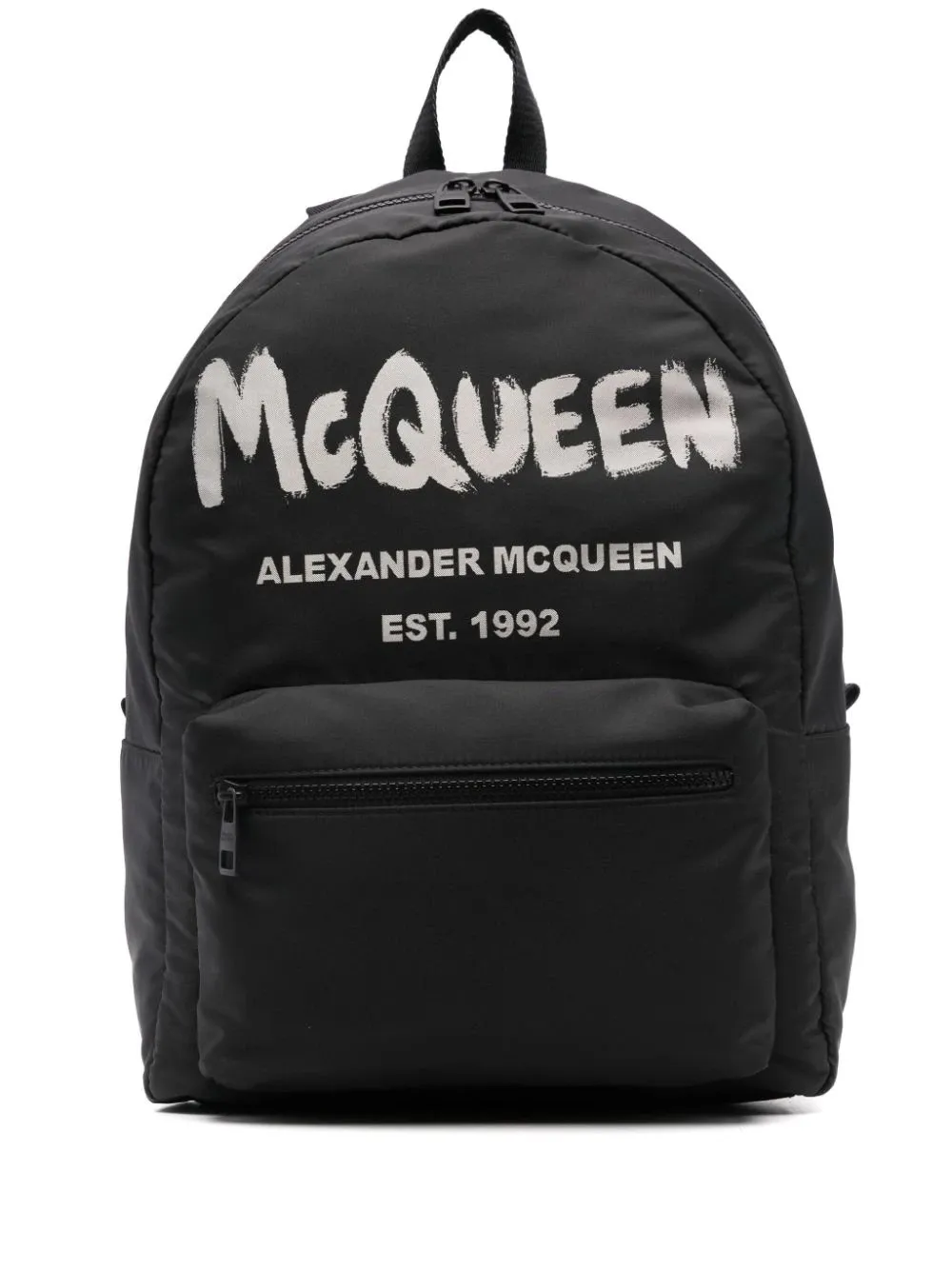 ALEXANDER MCQUEEN Black And Ivory Metropolitan McQueen Graffiti Backpack