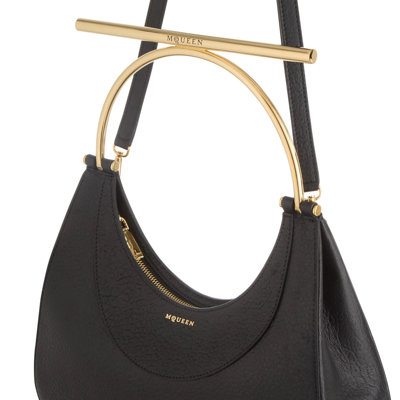 ALEXANDER MCQUEEN Cross-Bar Shoulder Bag - BlackGold