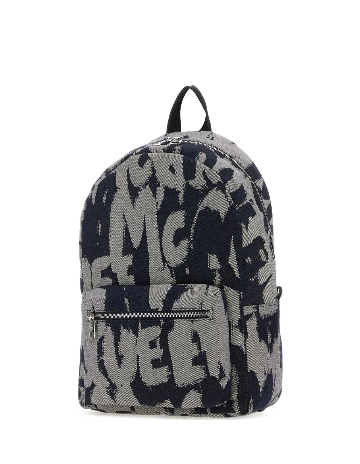 ALEXANDER MCQUEEN Indigo Graffiti McQueen Denim Backpack