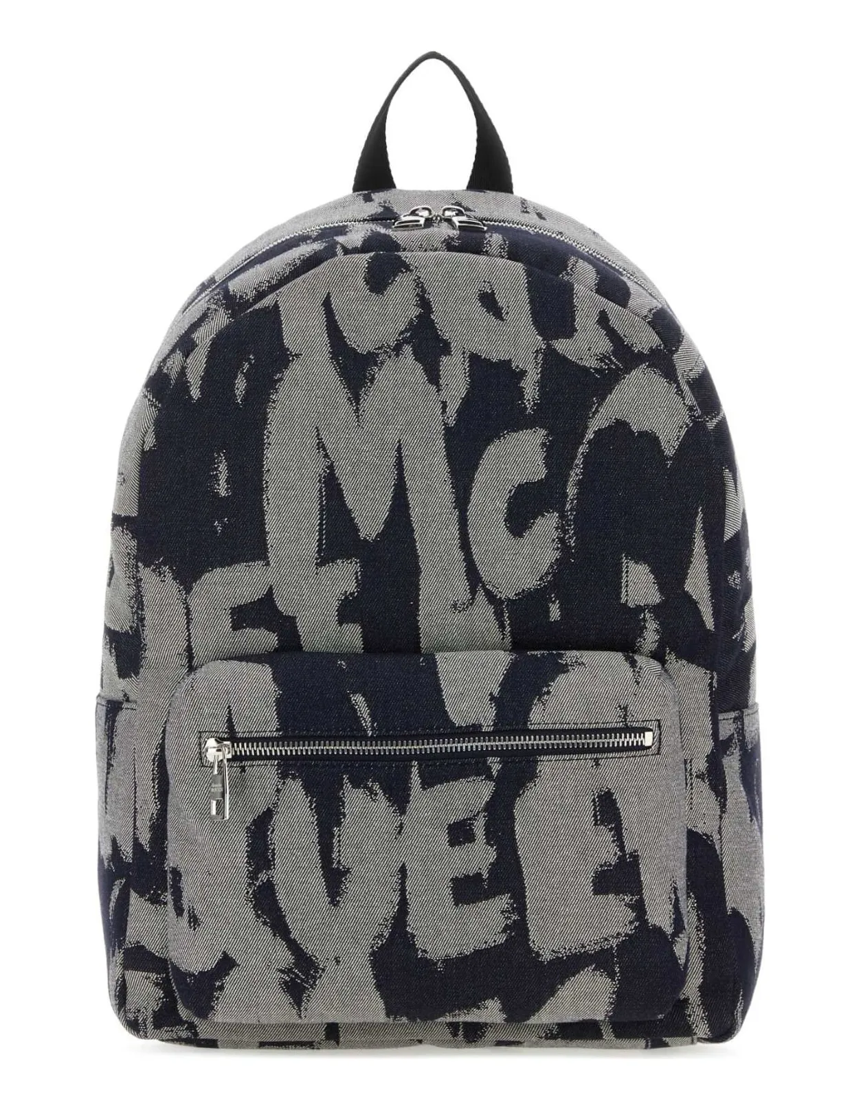 ALEXANDER MCQUEEN Indigo Graffiti McQueen Denim Backpack