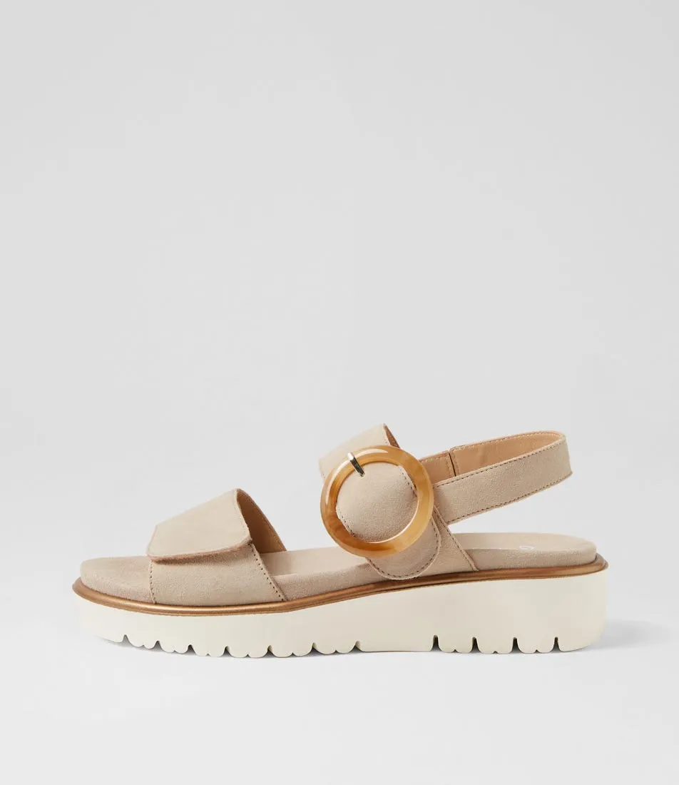 ARA Bilbao 5 Sand Suede Sandals