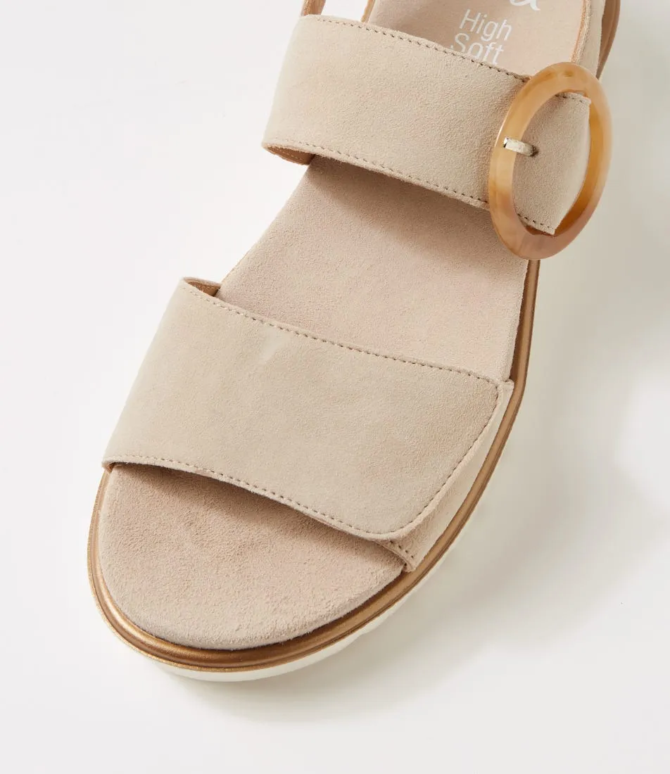 ARA Bilbao 5 Sand Suede Sandals