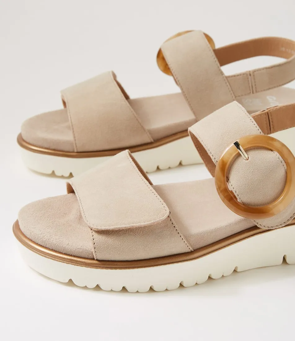 ARA Bilbao 5 Sand Suede Sandals