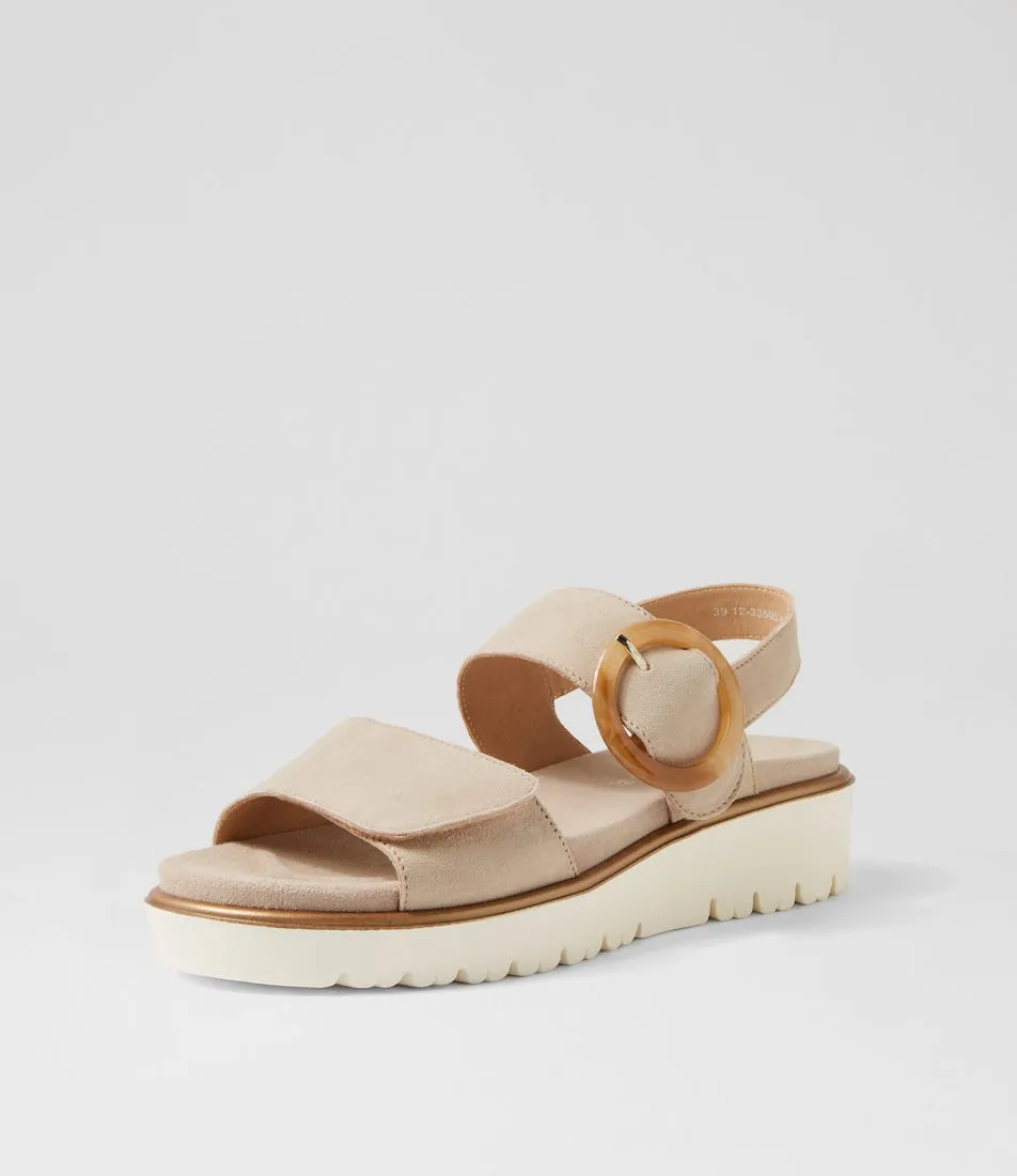 ARA Bilbao 5 Sand Suede Sandals