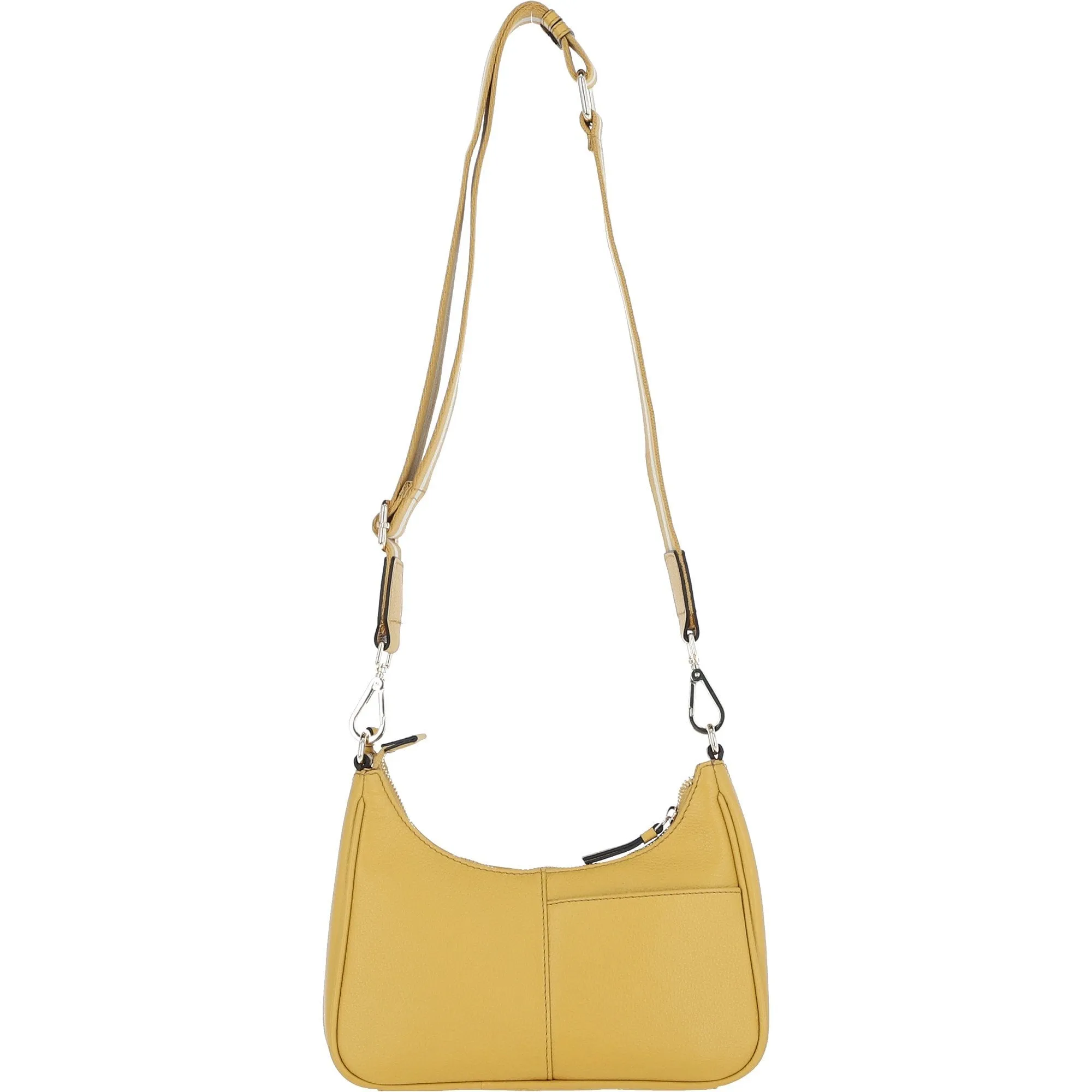 Ashwood Real Leather Crossbody Bag with Webbing Strap Ochre Yellow: 64296