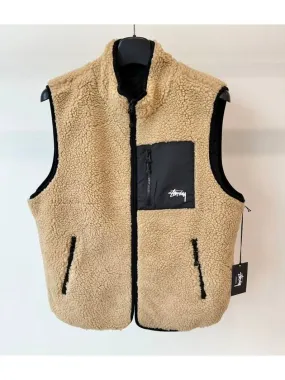 AU Australia 8BALL SHERPA Reversible Vest ST0M0475 TAN MENS M L XL