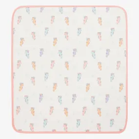 Baby Girls Ivory Seahorse Party Blanket (73cm)