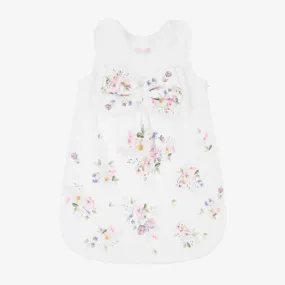 Baby Girls White Floral Sleeping Bag