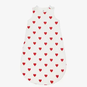 Baby Girls White Hearts Sleeping Bag 