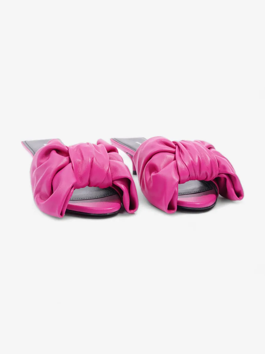 Balenciaga Square Bow Mules 4CM Magenta Nappa Leather EU 36.5 UK 4.5