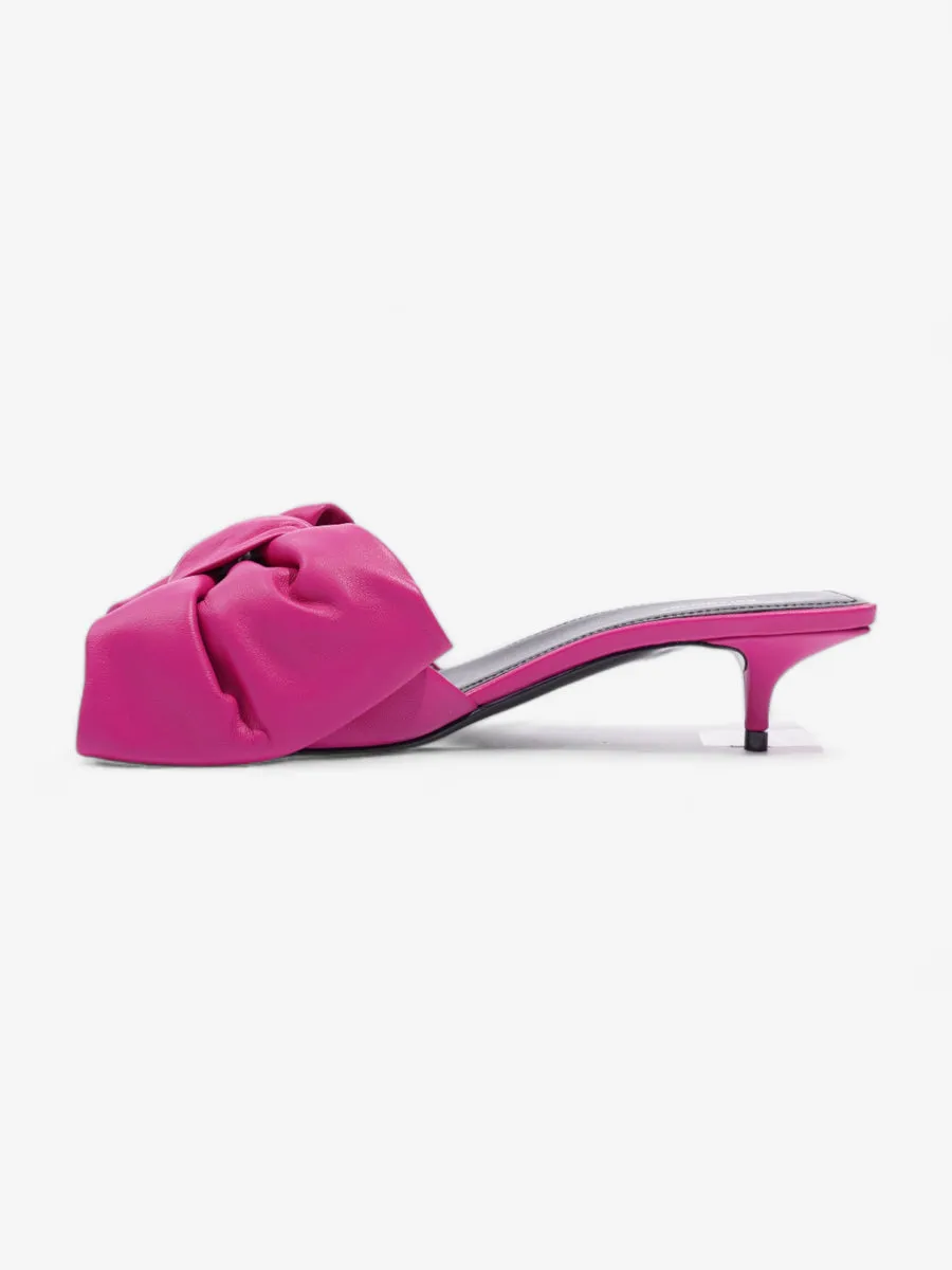 Balenciaga Square Bow Mules 4CM Magenta Nappa Leather EU 36.5 UK 4.5