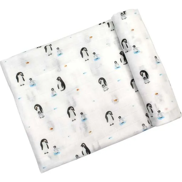 Bamboo Little Swaddle Blanket, Penguin