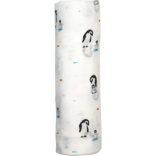 Bamboo Little Swaddle Blanket, Penguin