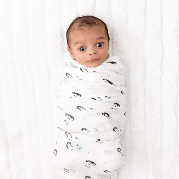 Bamboo Little Swaddle Blanket, Penguin