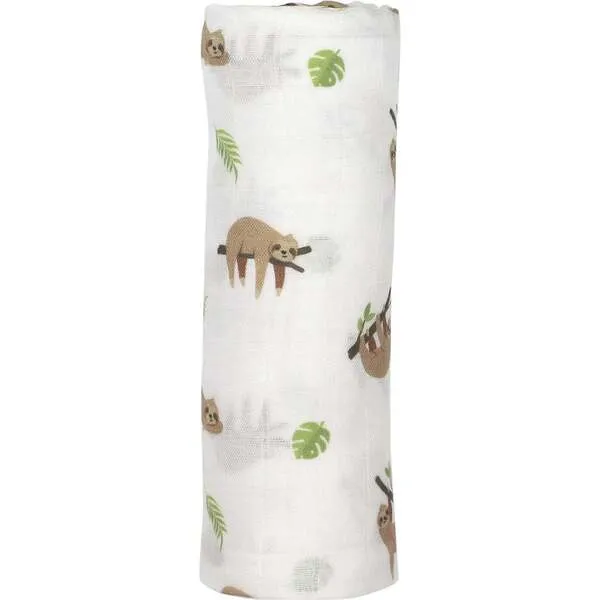 Bamboo Little Swaddle Blanket, Sloth