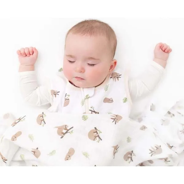 Bamboo Little Swaddle Blanket, Sloth