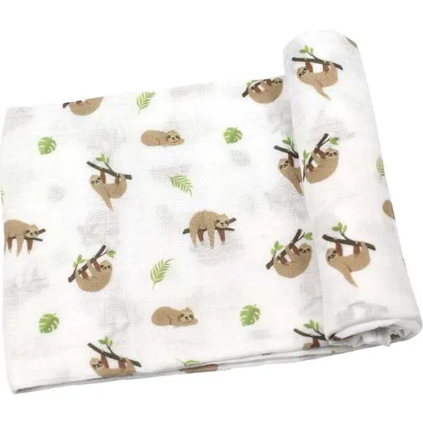 Bamboo Little Swaddle Blanket, Sloth