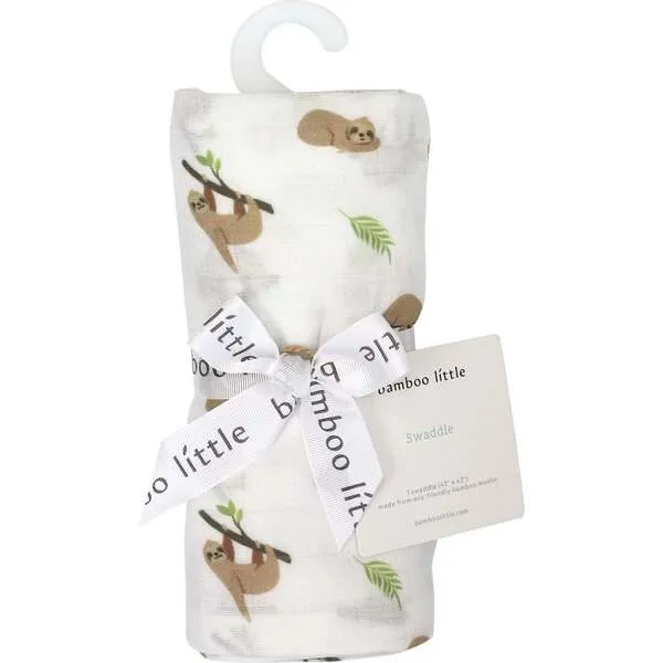 Bamboo Little Swaddle Blanket, Sloth