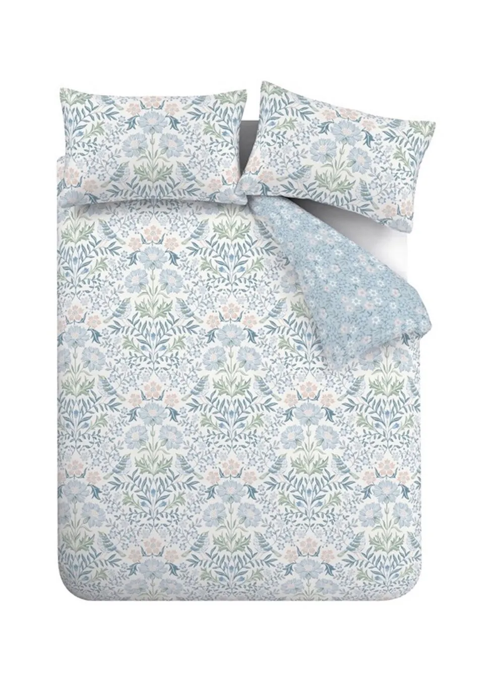 Bianca Fine Linens Hedgerow Hopper Floral 200 Thread Count Cotton Reversible Duvet Cover Set