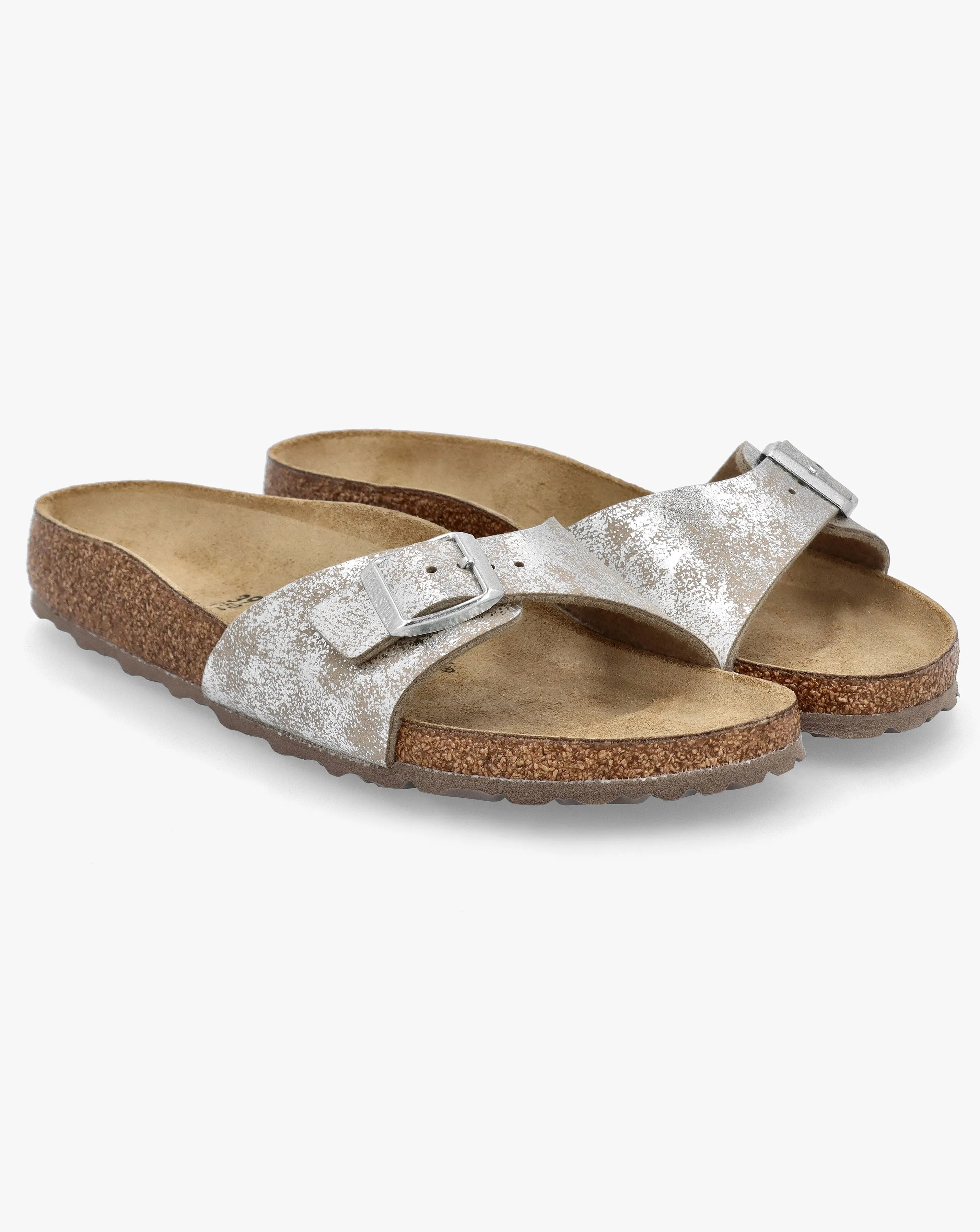 Birkenstock Madrid Synthetic Washed Metallic Mules Narrow Width