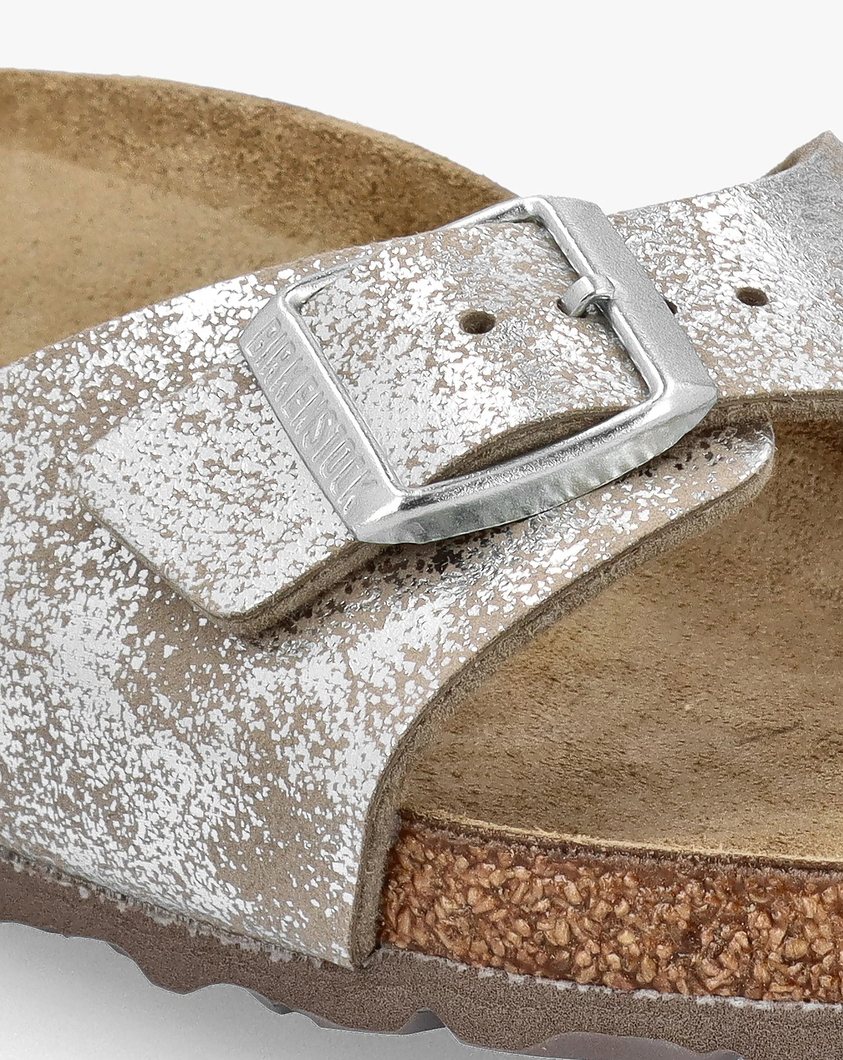 Birkenstock Madrid Synthetic Washed Metallic Mules Narrow Width