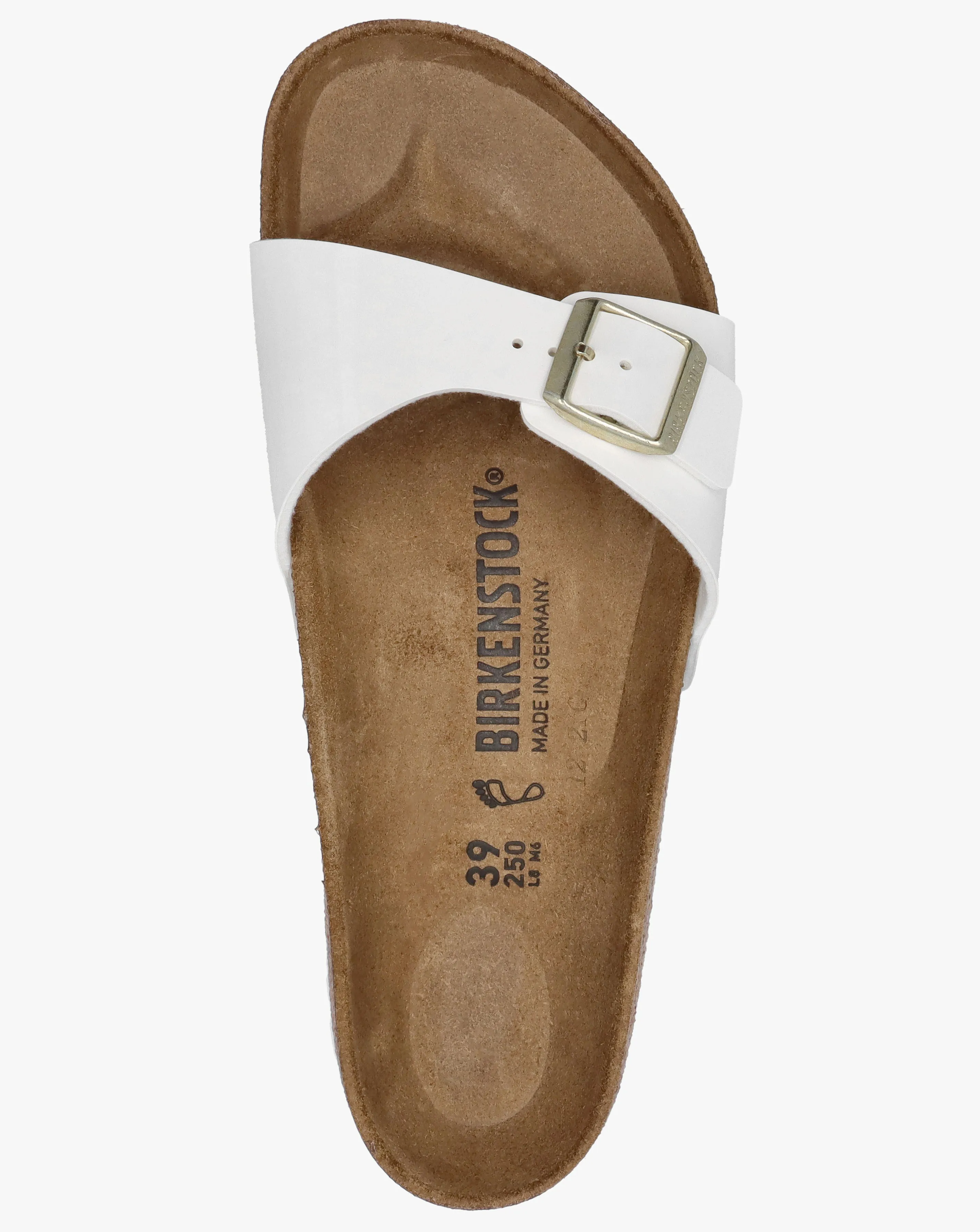 Birkenstock Madrid White Patent Birko Flor Mules Regular Width