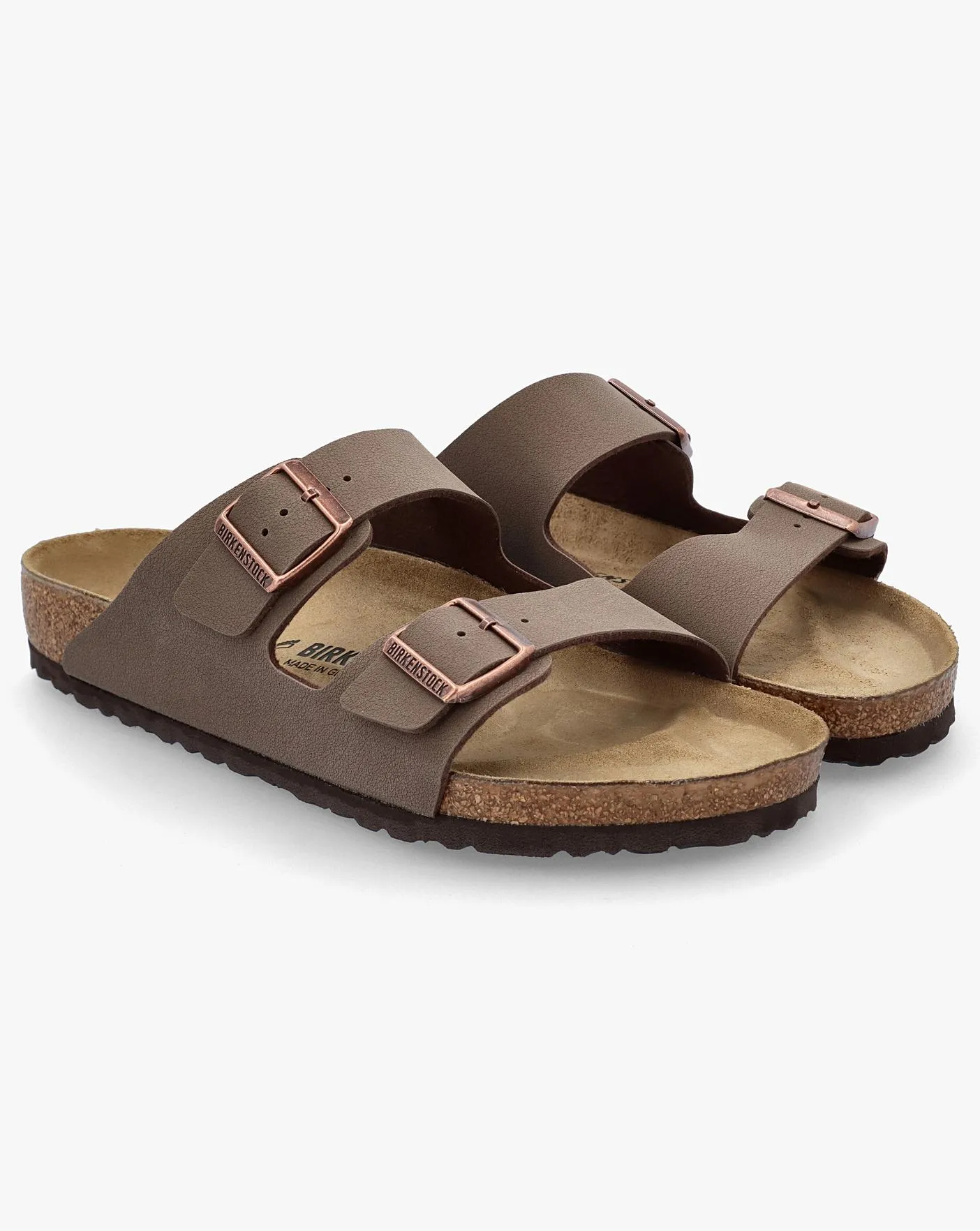 Birkenstock Mens Arizona Birko-Flor Mocca Two Bar Mules Standard Width