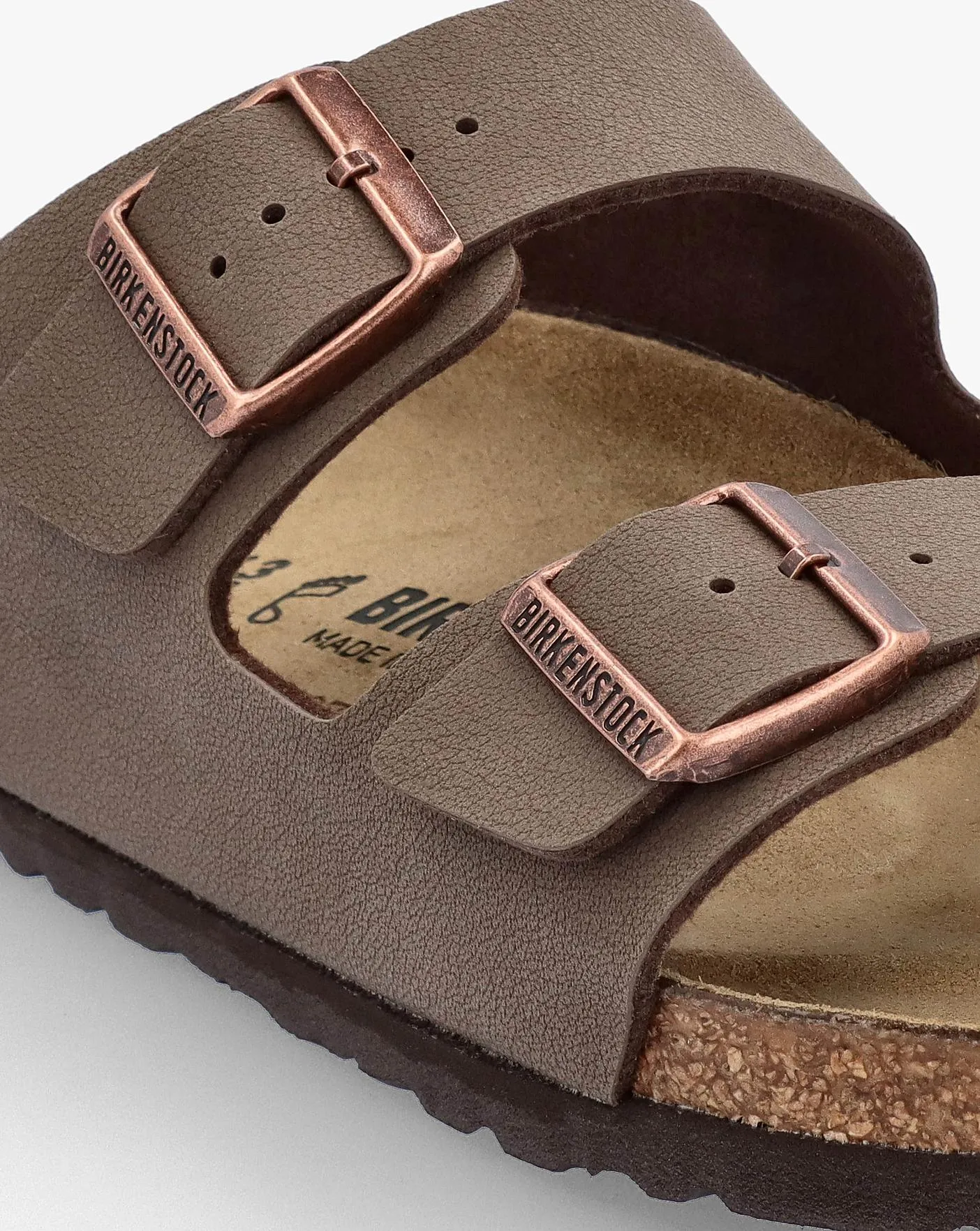 Birkenstock Mens Arizona Birko-Flor Mocca Two Bar Mules Standard Width