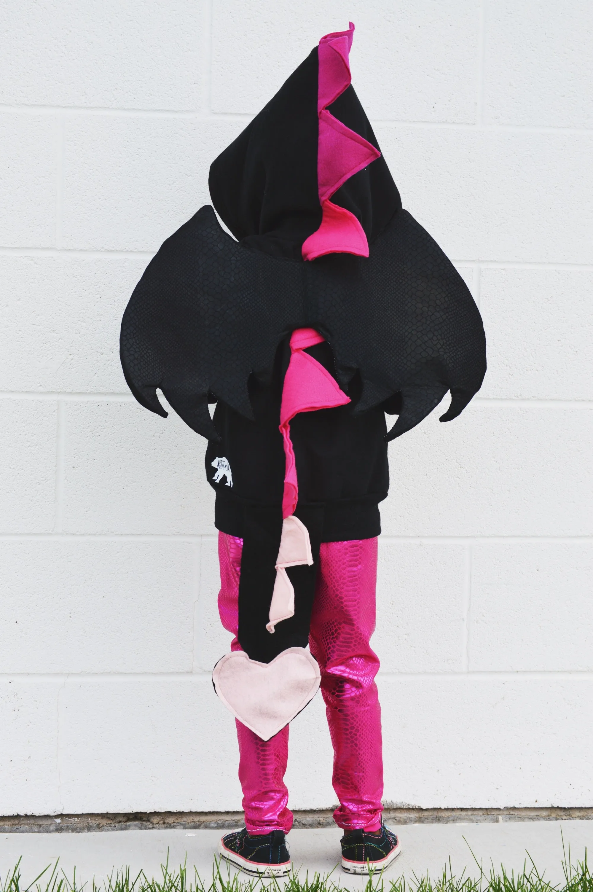 Black + Pink Dragon Hoodie