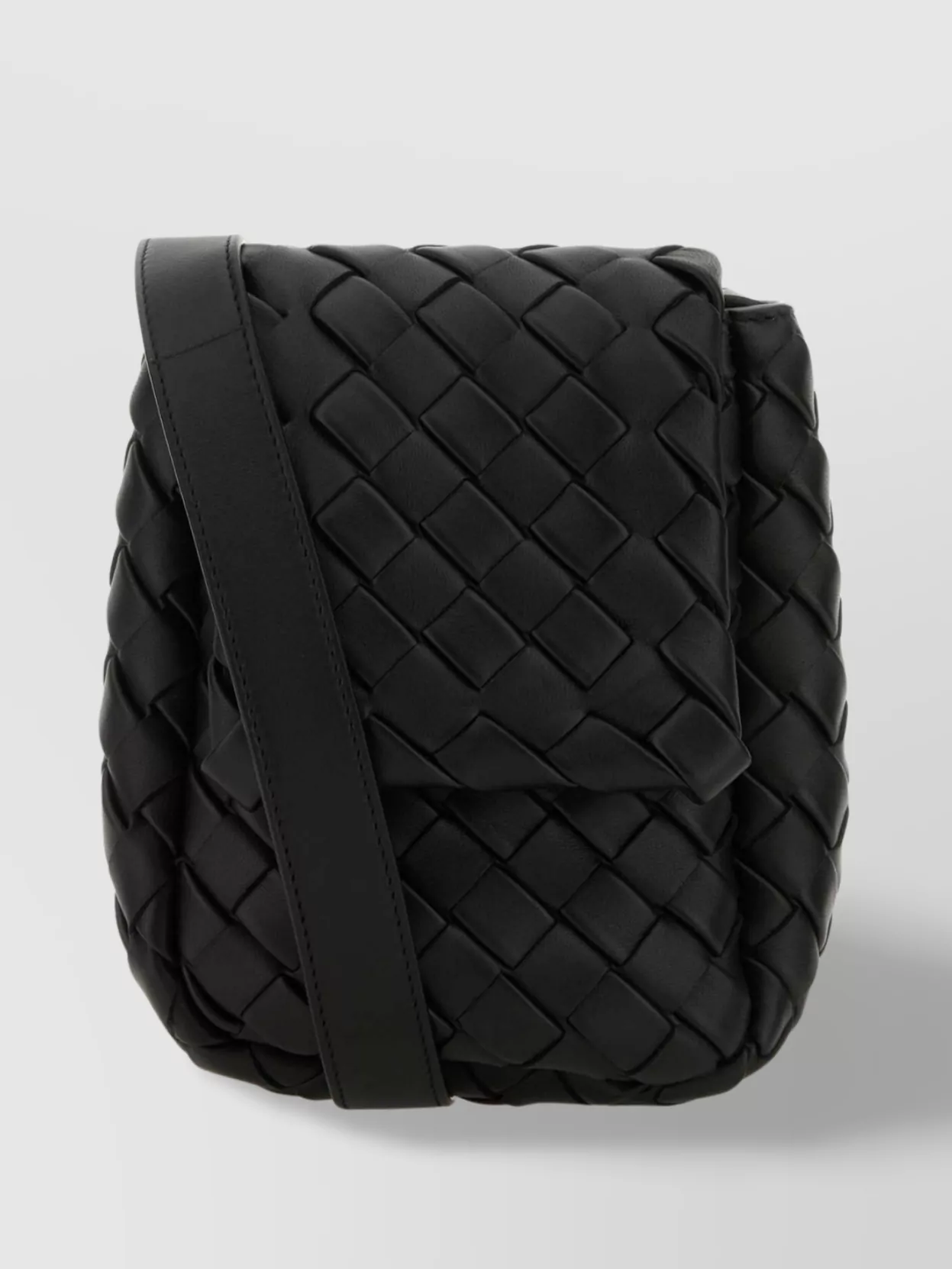 Bottega Veneta   Leather crossbody bag with foldover top and quilted design