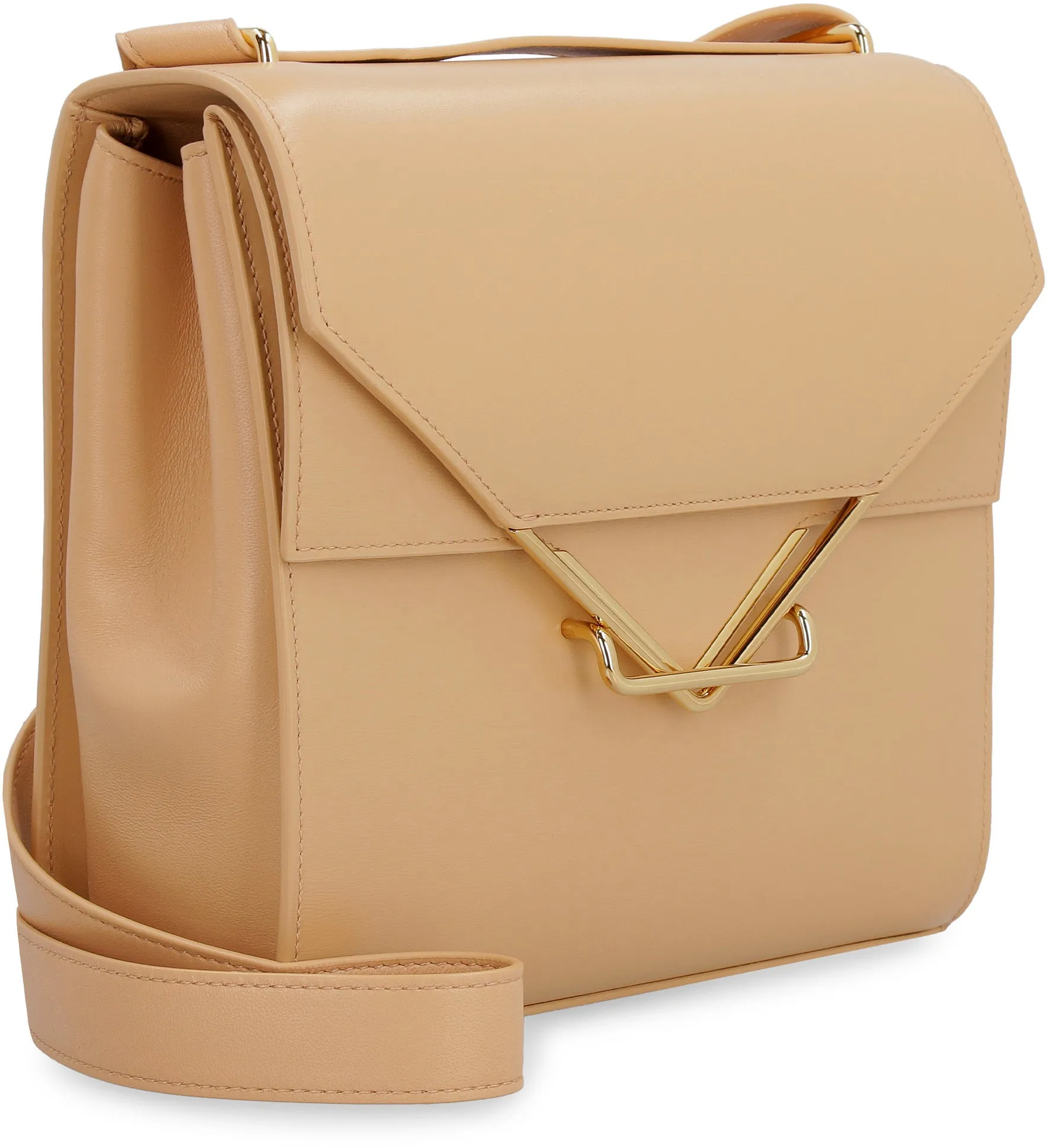 BOTTEGA VENETA The Must-Have Beige Leather Crossbody Bag for Women