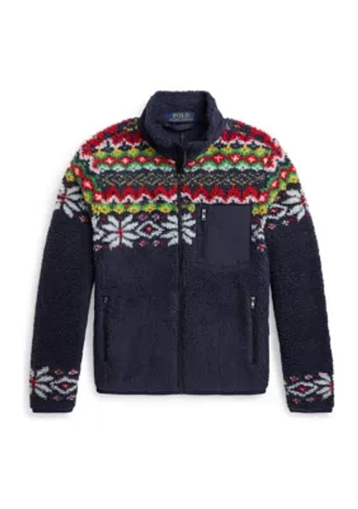 Boys 8-20 Fair Isle Teddy Fleece Jacket