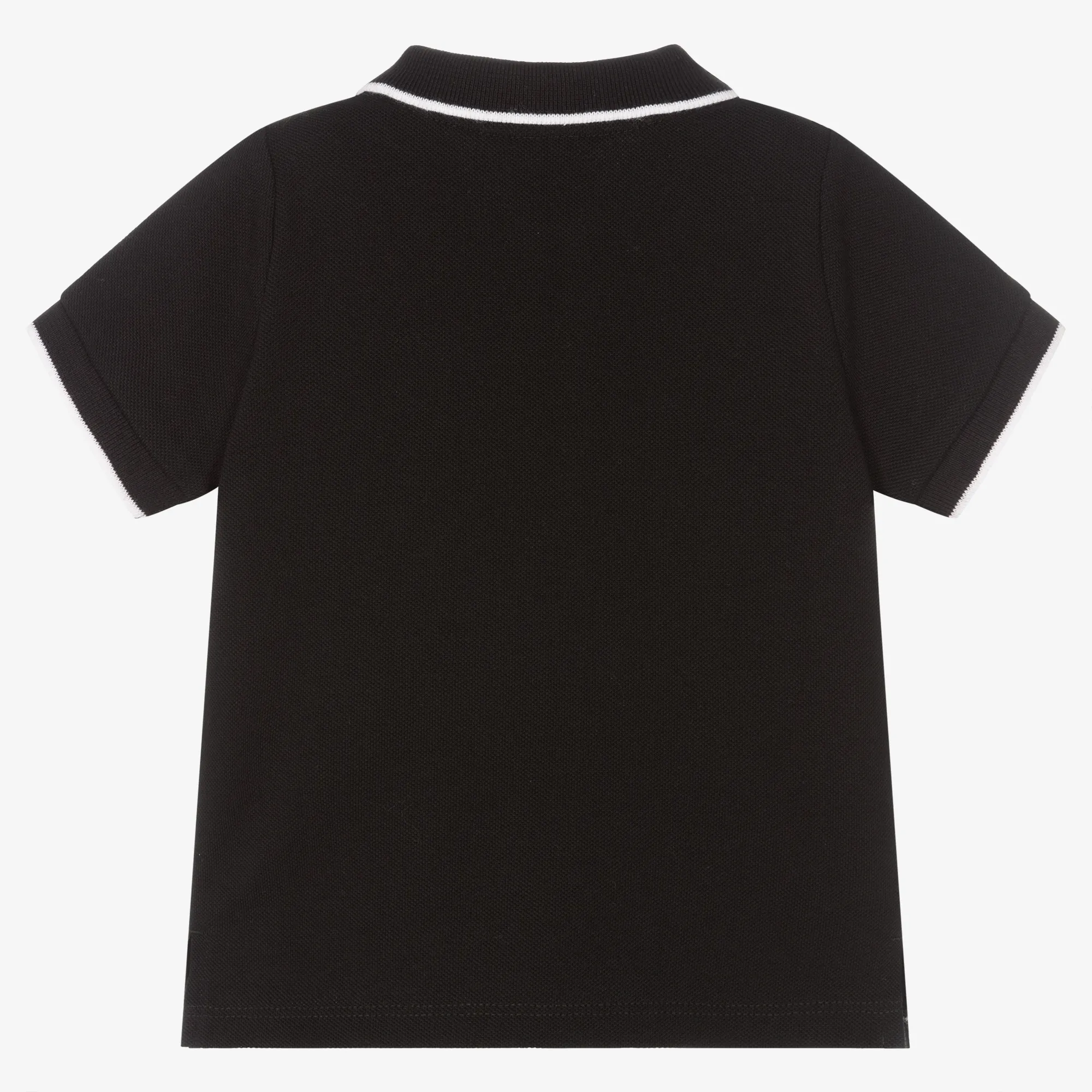 Boys Black Cotton Polo Shirt