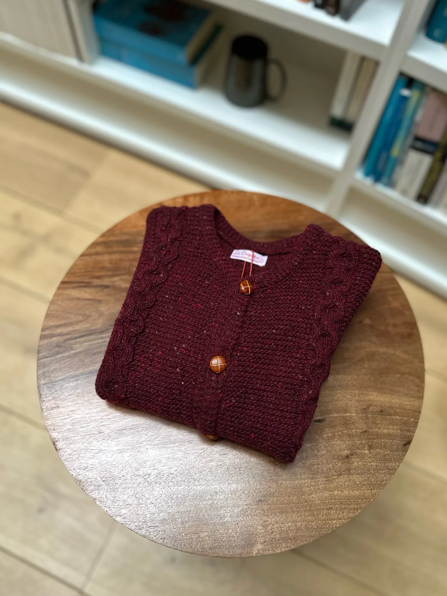 Burgundy Zas Merino Boy Cardigan