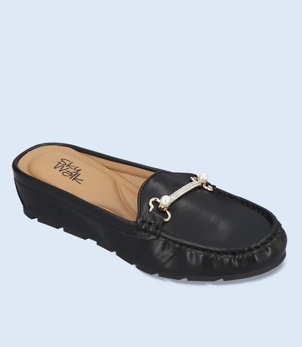 BW8282-BLACK-Women Comfort Mules