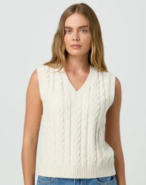 Cable Knit V Neck Vest in Bad To The Bone | Glassons