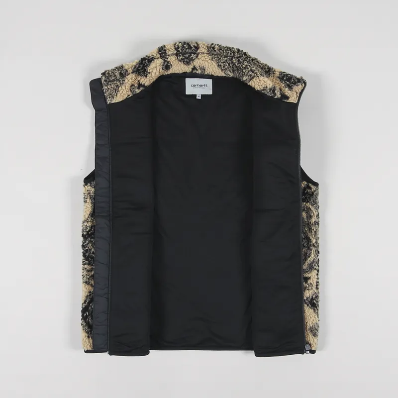 Carhartt WIP Prentis Vest Liner Verse Jacquard Dusty H Brown Soot Black