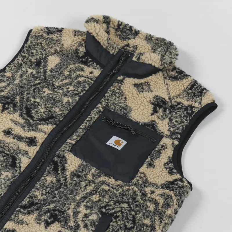 Carhartt WIP Prentis Vest Liner Verse Jacquard Dusty H Brown Soot Black