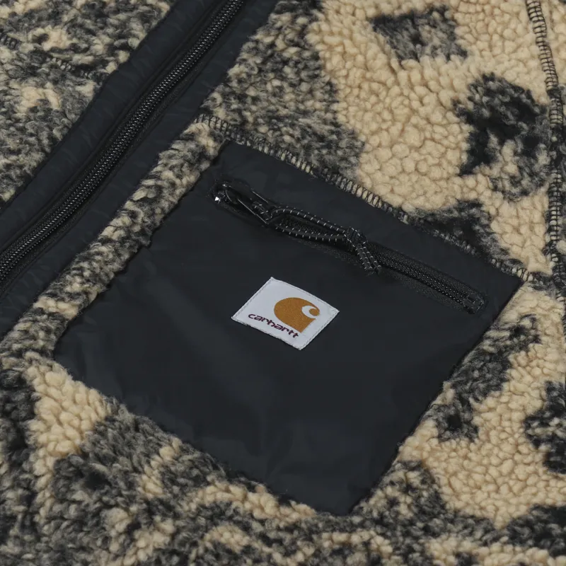 Carhartt WIP Prentis Vest Liner Verse Jacquard Dusty H Brown Soot Black