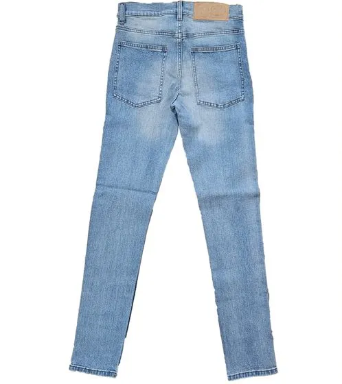 CHEAP MONDAY jeans da uomo a gamba dritta in stile denim pantalone 5 tasche 020746300128 blu