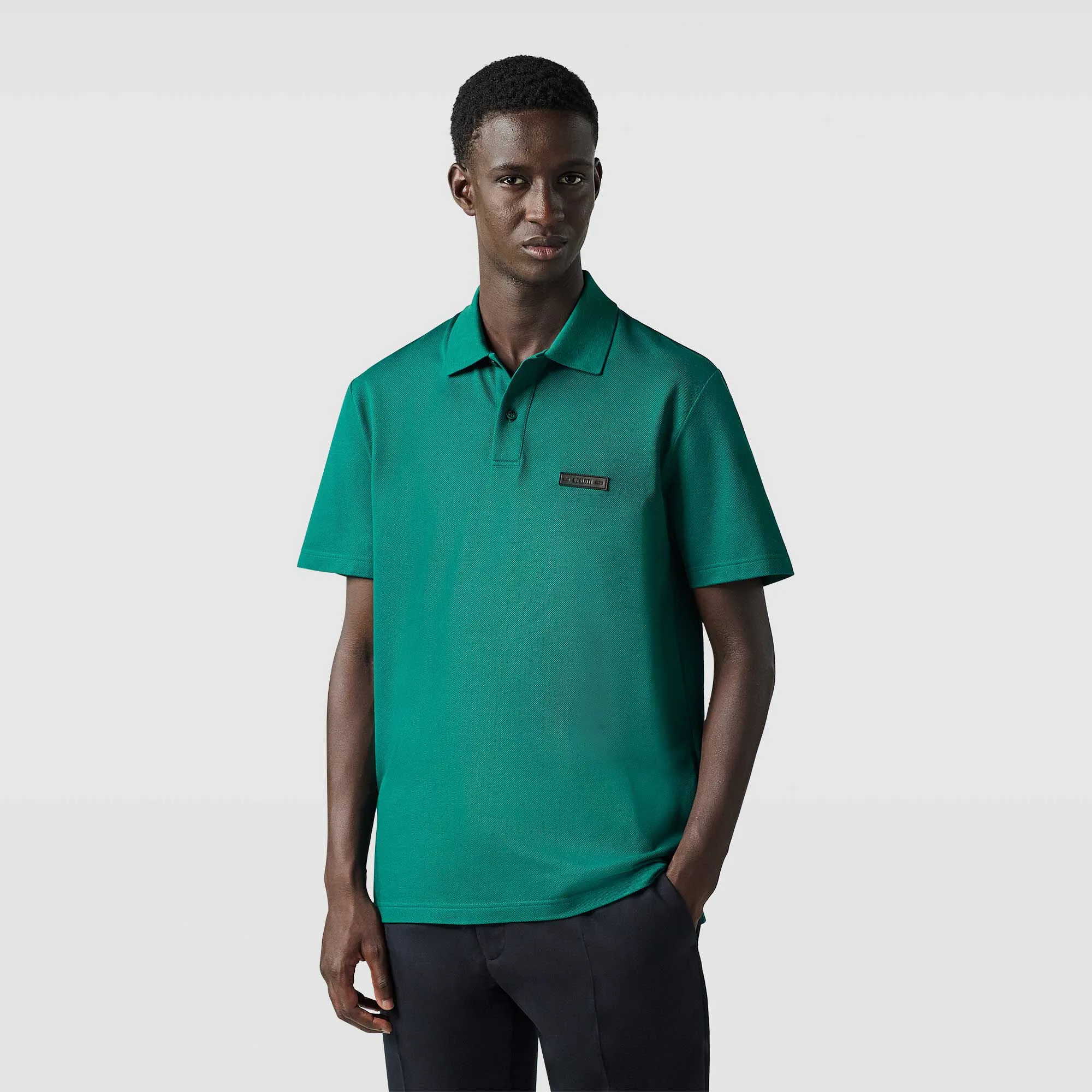 Classic Pique Leather Tab Polo