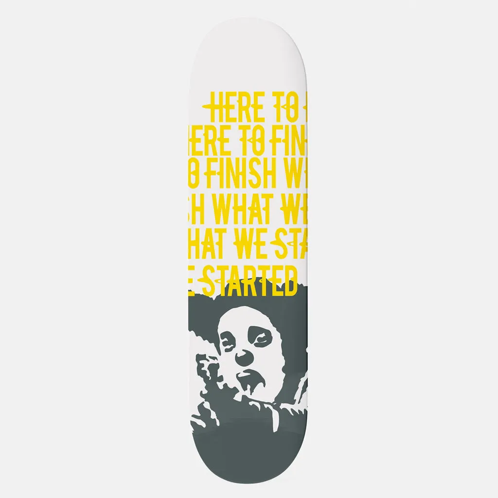 Clown Skateboards - 8.125 (Medium Concave) Manifesto Skateboard Deck - White / Yellow